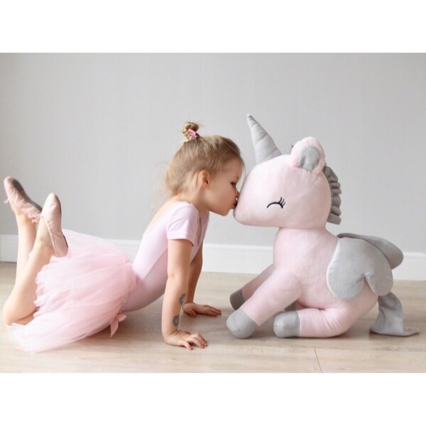 XL Riesiges rosa Melootka-Einhorn-Plüschtier mit personalisiertem Namen
