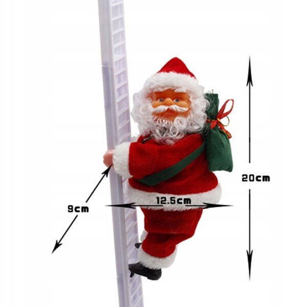 Figura di Babbo Natale Elettrica che Scala la Scala Decorazione Natalizia 20 cm