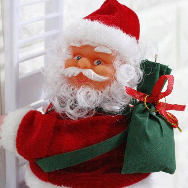 Figura di Babbo Natale Elettrica che Scala la Scala Decorazione Natalizia 20 cm