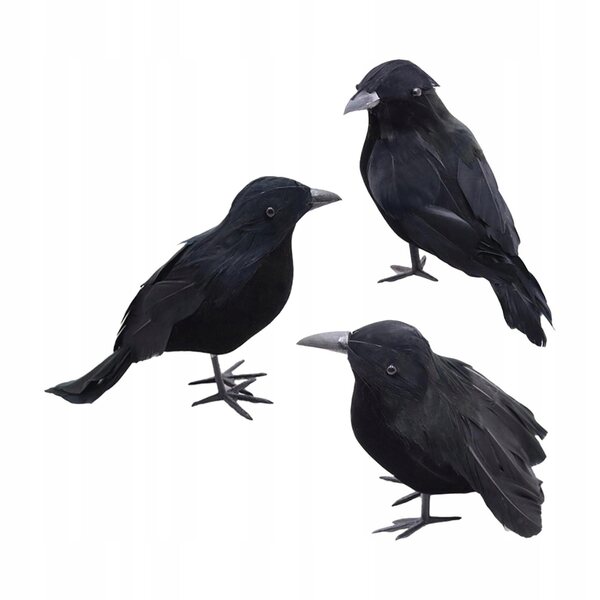 Halloween-Dekorationen, realistische künstliche Krähen für Garten und Kostüme