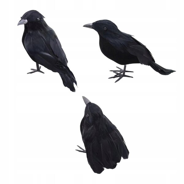 Halloween-Dekorationen, realistische künstliche Krähen für Garten und Kostüme