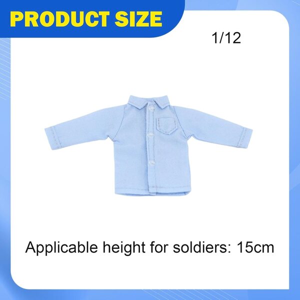 Colcolo Camicia Casual Blu per Action Figure 1/12 - Mini Abbigliamento 6 Pollici