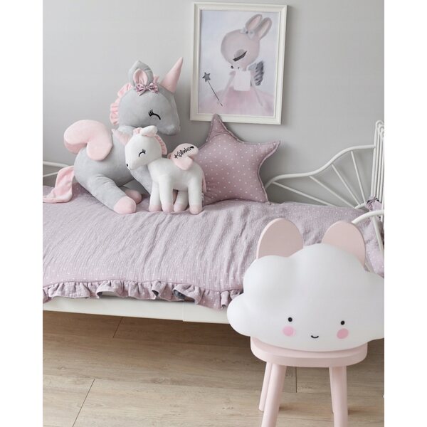 Peluche Unicorno XL Gigante Melootka Grigio e Rosa con Personalizzazione Nome