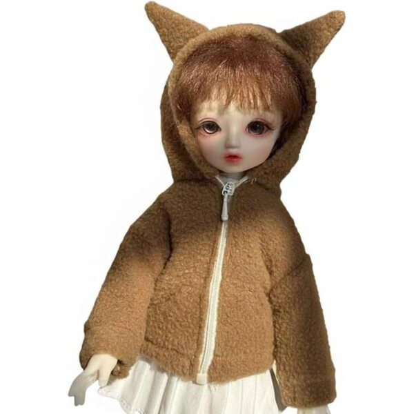 Cardigan in Pile Marrone per Bambole 1/6 - Morbido, Facile da Indossare e alla Moda
