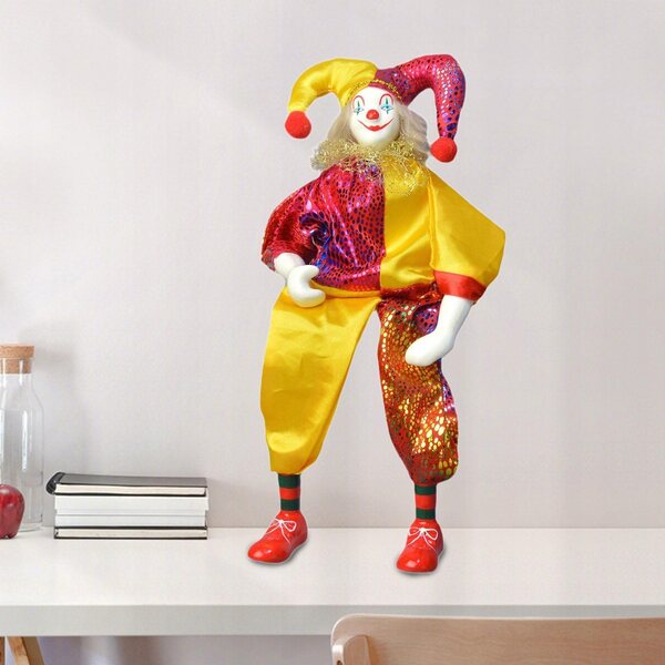 Keramik-Clown-Puppe – kreative Dekoration für Halloween und Festivals, 38 cm