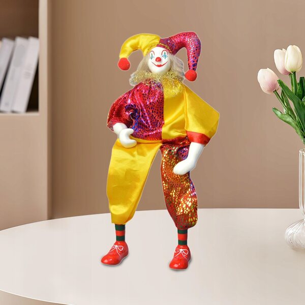 Keramik-Clown-Puppe – kreative Dekoration für Halloween und Festivals, 38 cm