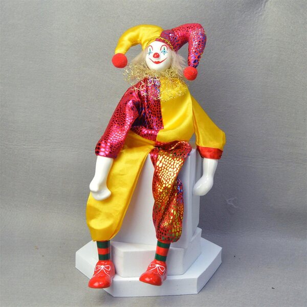 Keramik-Clown-Puppe – kreative Dekoration für Halloween und Festivals, 38 cm