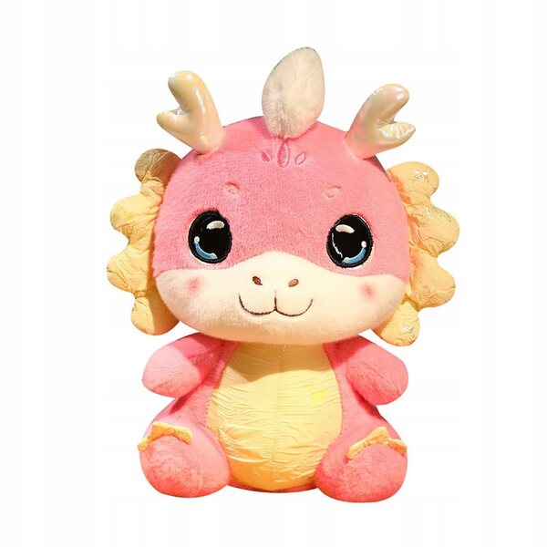 Chinesischer Drache, Stofftier, rosa, 25 cm – Dekoration und Geschenk für das neue Jahr