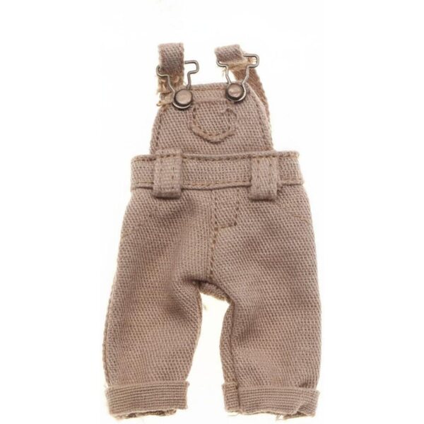 Salopette Miniatura per Bambole BJD Kaki con Dettagli Realistici e Bretelle