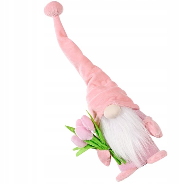 Krasnal rosa decorativo per la Festa della Mamma, ideale per la casa e l'ufficio