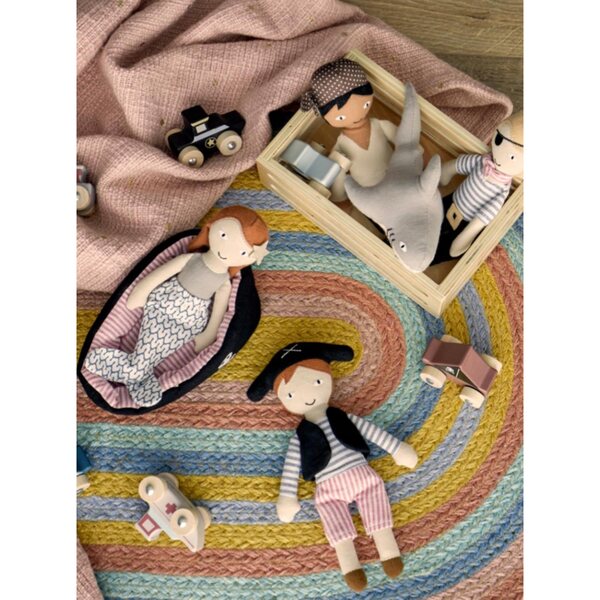 Mio Bloomingville MINI set di 3 bambole in cotone blu, 20 cm