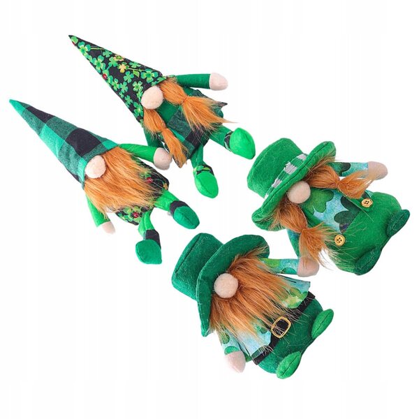 Set mit 4 grünen Cartoon-Spielzeugen für Kinder, perfekt für den St. Patrick's Day