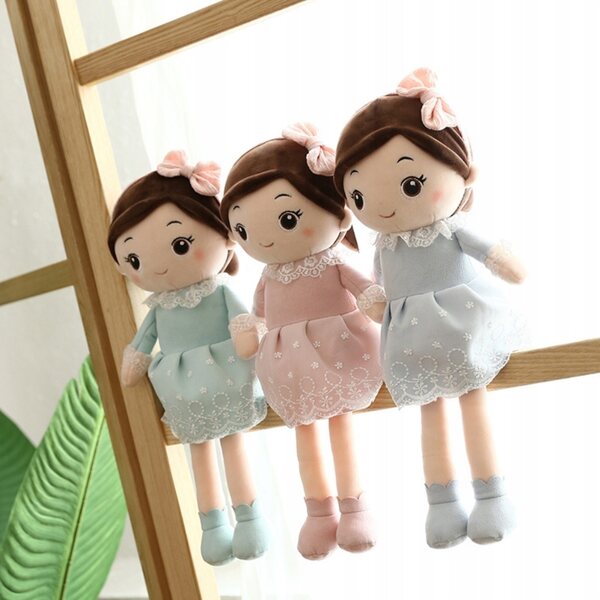 Lella aus weichem Stoff 40 cm für Mädchen, Dekokissen und Spielzeug