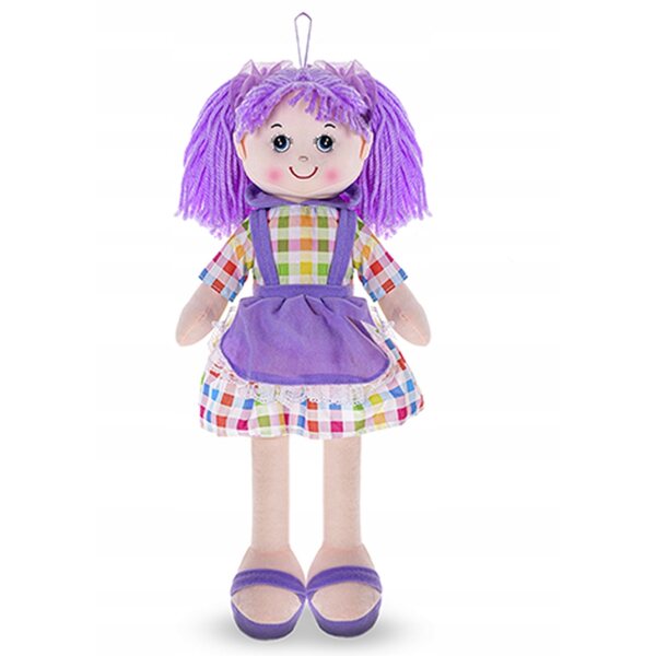 Bambola Stoffa Nanynka Viola 50 cm con Corpo Morbido e Suoni in Lingua Ceca