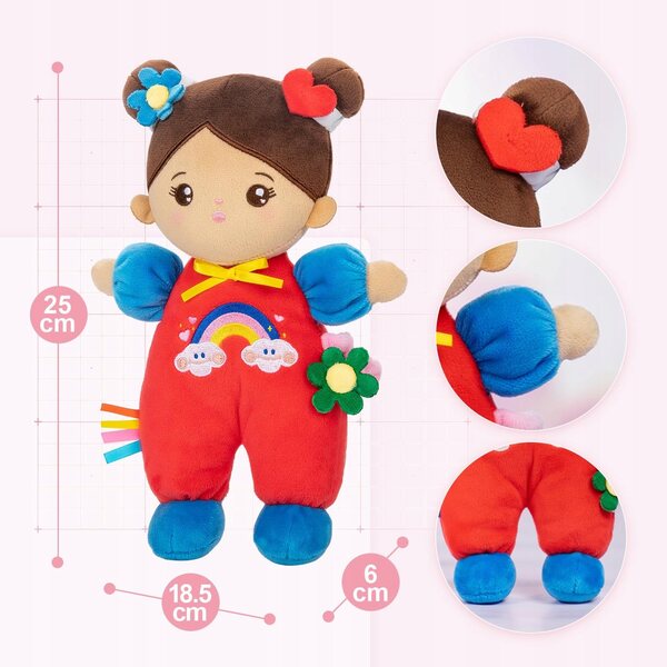 Bambola morbida in tessuto con vestiti 25 cm per bambini da 3 anni in su