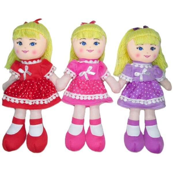 CE-zertifizierte 30 cm große blonde Stoffpuppe für Kinder ab 3 Monaten