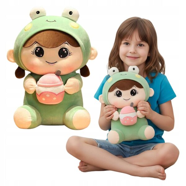 Bambola Frog Girl: Morbida bambola di stoffa a forma di rana, regalo perfetto