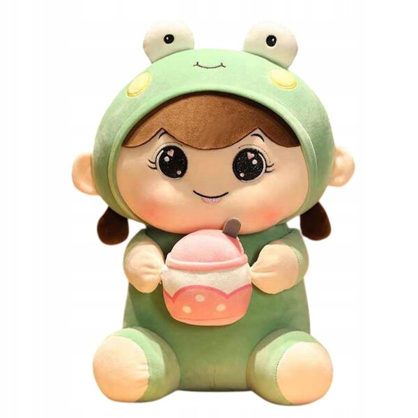 Bambola Frog Girl: Morbida bambola di stoffa a forma di rana, regalo perfetto