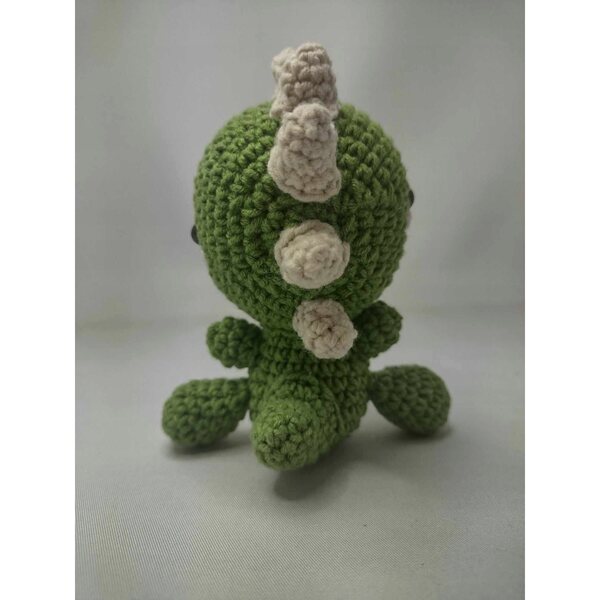 Dinosauro T-Rex Peluche Amigurumi 11 cm Verde - Giocattolo Morbido e Sicuro