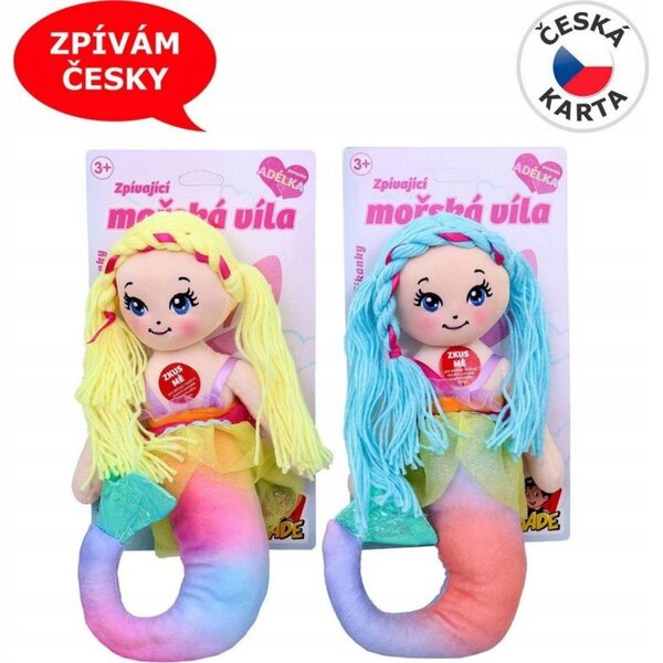 Bambola tessile sirena Made 38 cm con suoni e colori vivaci per bambini