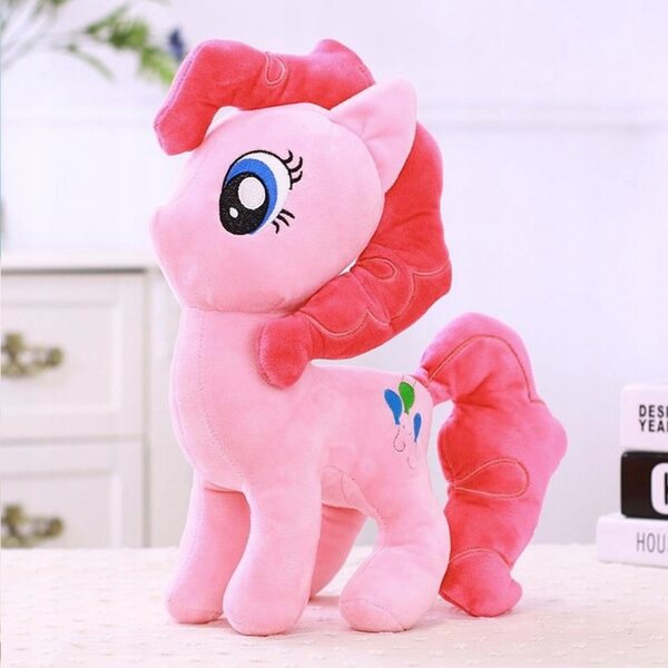 Peluche cavallo arcobaleno rosa 20 cm, morbido giocattolo per bambini 3+