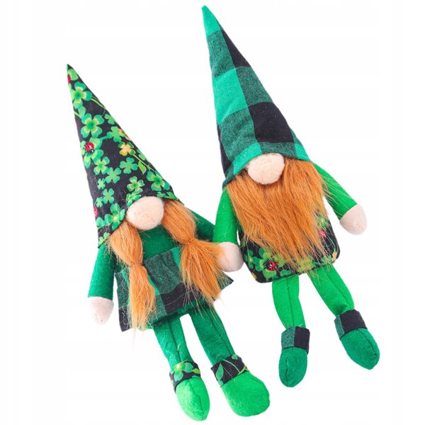 2 bunte Deko-Puppen für den St. Patrick's Day, weich und handgefertigt