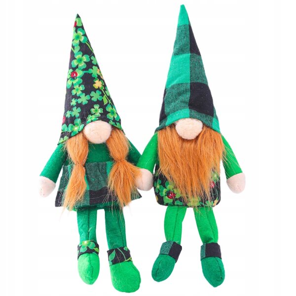 2 bunte Deko-Puppen für den St. Patrick's Day, weich und handgefertigt