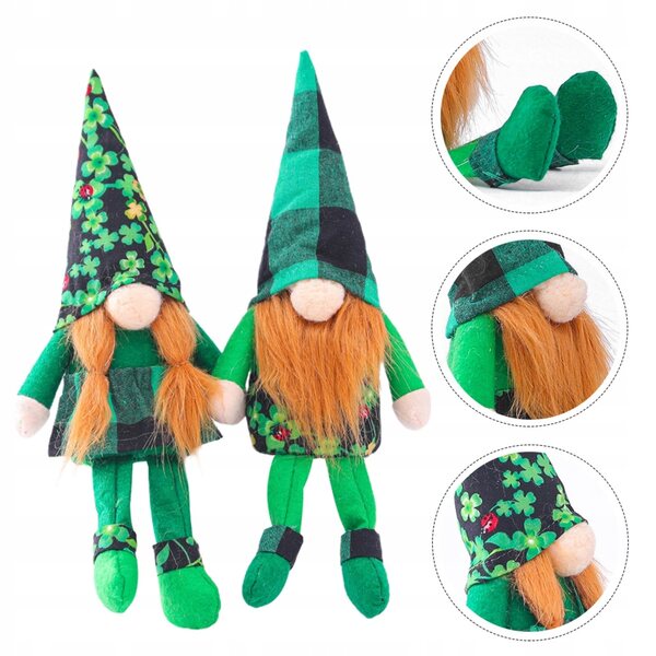 2 bunte Deko-Puppen für den St. Patrick's Day, weich und handgefertigt