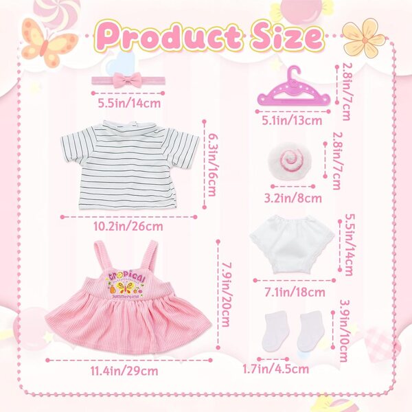 Kleidung für Puppen 35-43 cm – Bunte und stilvolle Kleidung für Puppen verschiedener Größen