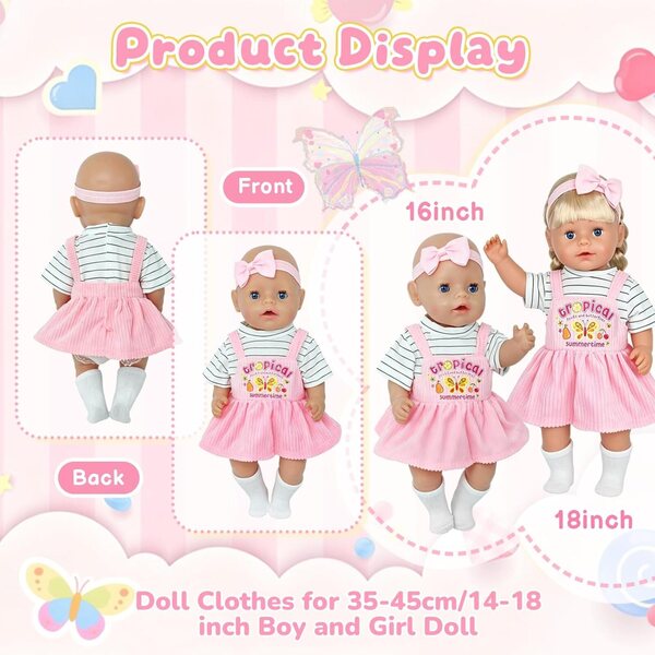 Kleidung für Puppen 35-43 cm – Bunte und stilvolle Kleidung für Puppen verschiedener Größen