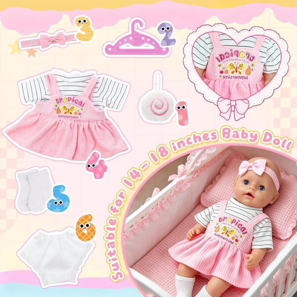 Kleidung für Puppen 35-43 cm – Bunte und stilvolle Kleidung für Puppen verschiedener Größen