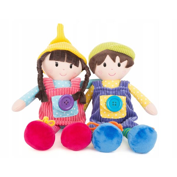 Lalke di stoffa Small Foot Iza e Jasio con giochi sensoriali 20 cm