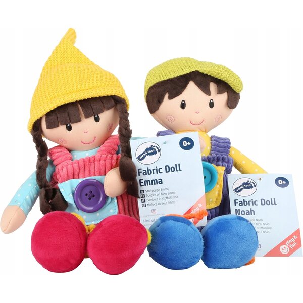 Lalke di stoffa Small Foot Iza e Jasio con giochi sensoriali 20 cm