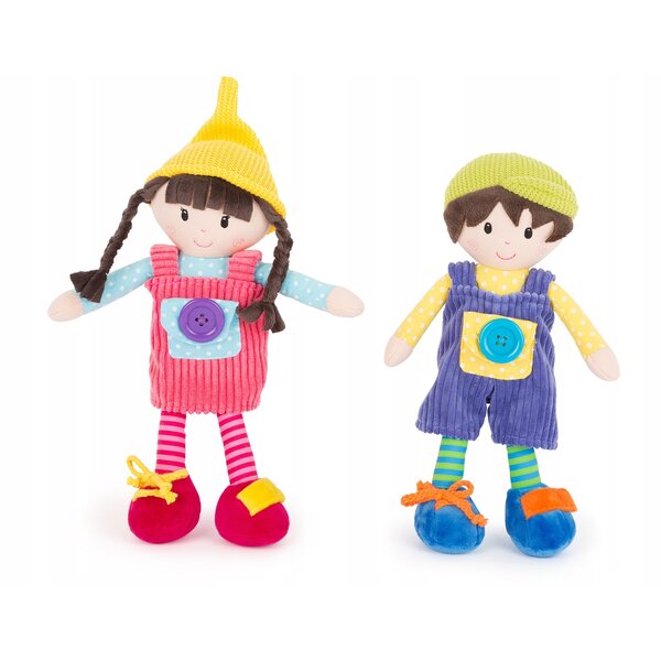 Lalke di stoffa Small Foot Iza e Jasio con giochi sensoriali 20 cm