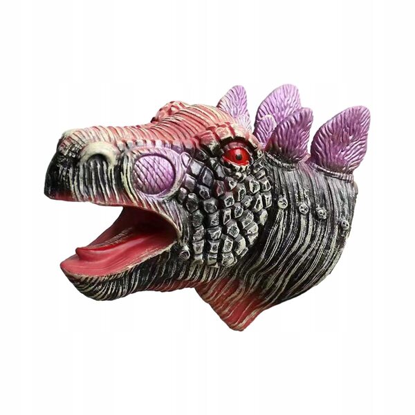 Pacynka Stegosaurus grigia realistica giocattolo educativo per bambini