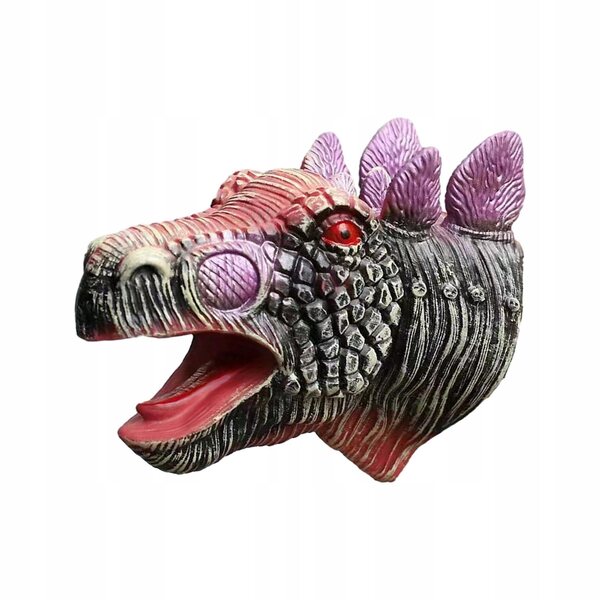 Pacynka Stegosaurus grigia realistica giocattolo educativo per bambini