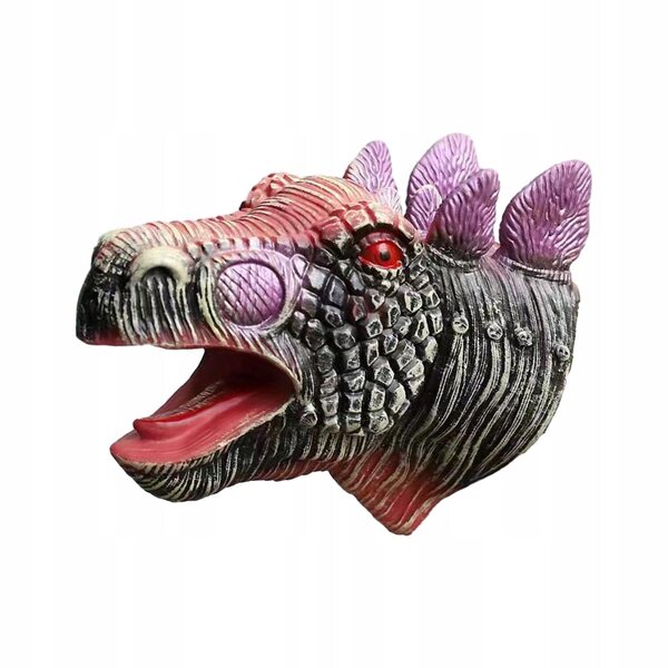 Pacynka Stegosaurus grigia realistica giocattolo educativo per bambini