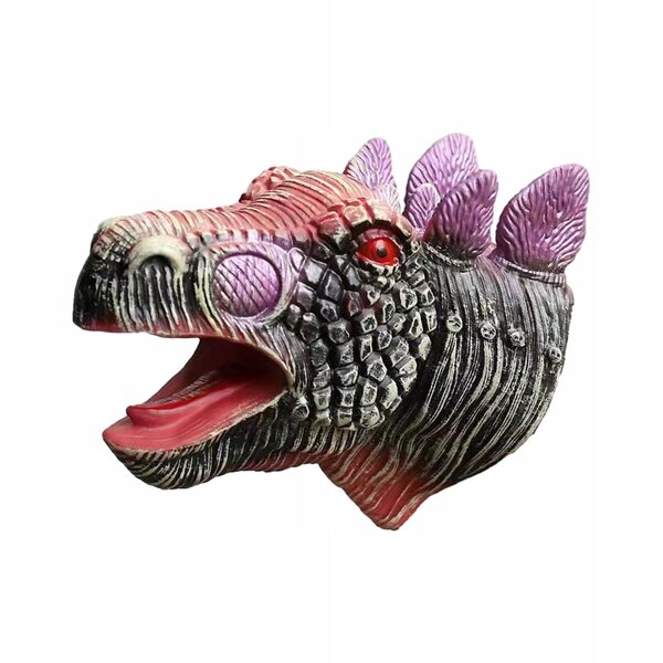 Pacynka Stegosaurus grigia realistica giocattolo educativo per bambini
