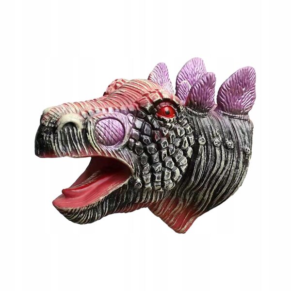 Pacynka Stegosaurus grigia realistica giocattolo educativo per bambini