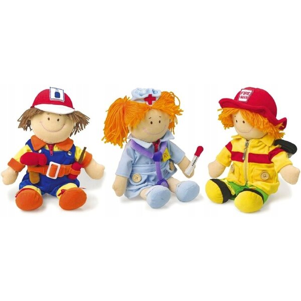 Set 3 bambole in stoffa con 3 mestieri per gioco creativo Small Foot