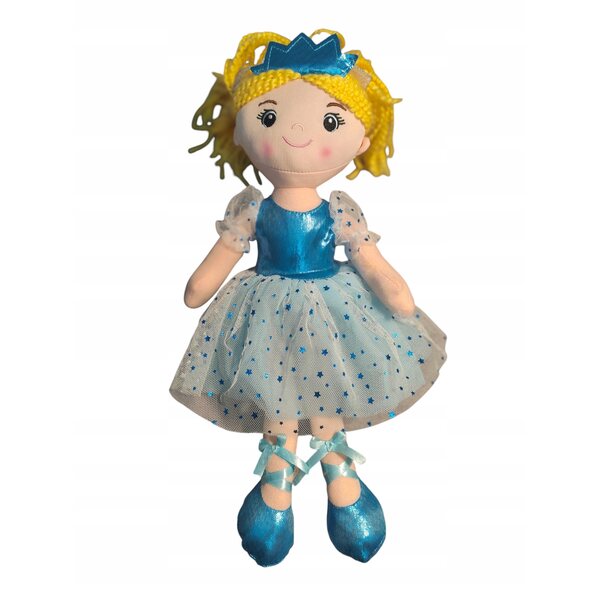 Magica Bambola Principessa in Abito Blu Morbida e Coccolosa per Bambini