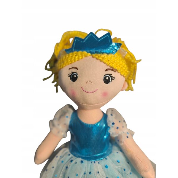 Magica Bambola Principessa in Abito Blu Morbida e Coccolosa per Bambini