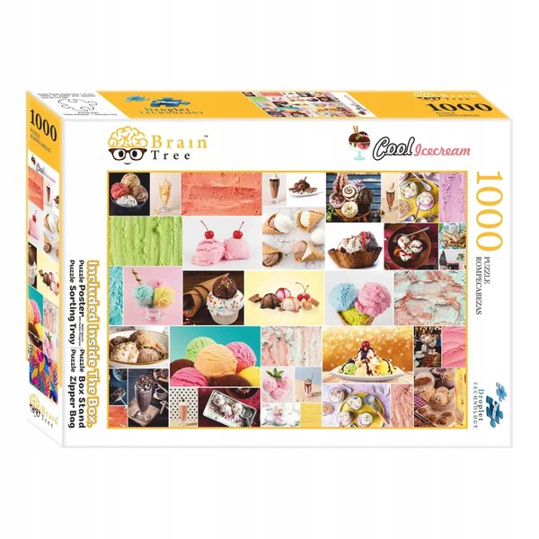 Brain Tree Puzzle World of Ice 1000 Teile mit Aufdruck und Zubehör inklusive