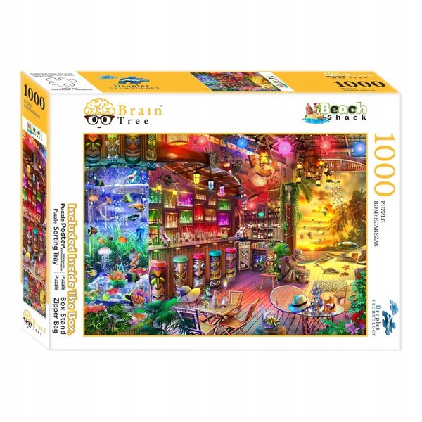 Brain Tree Puzzle 1000 Teile – Strandbar mit einzigartigen Teilen und mattem Finish