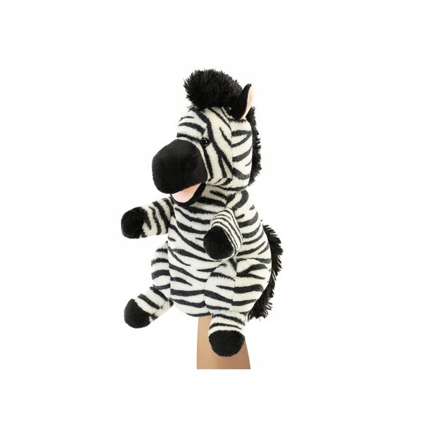 Pacynka Zebra in Peluche Morbida e Coccolosa per Bambini 3+ Anni 17x29x18 cm