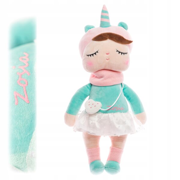 Lalčka Metoo personalisiert mit Namen, Stoff Einhorn Plüsch 35-50 cm