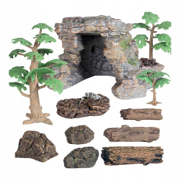 Set 11 Miniature Figurine da Giardino in Legno per Micro Paesaggi e Decorazioni
