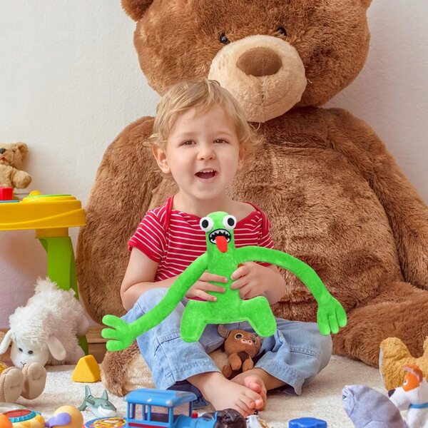 Regenbogenmonster, grünes Plüschtier für Kinder und Erwachsene, Höhe 24 cm