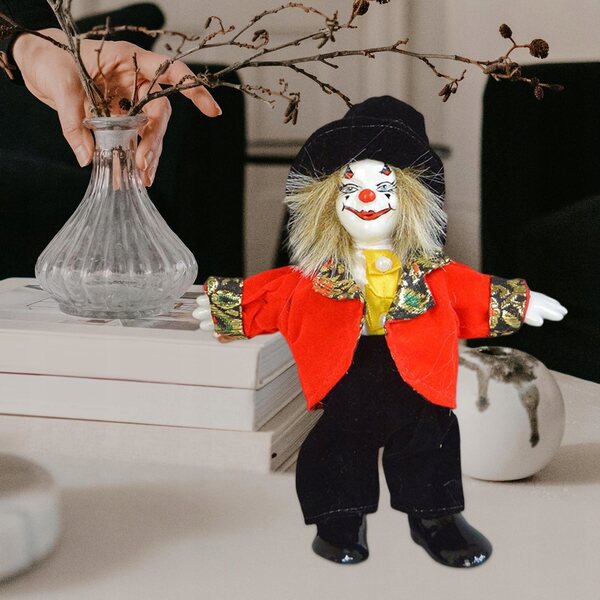 Porzellan-Clownpuppe 18 cm – Deko- und Sammelfigur