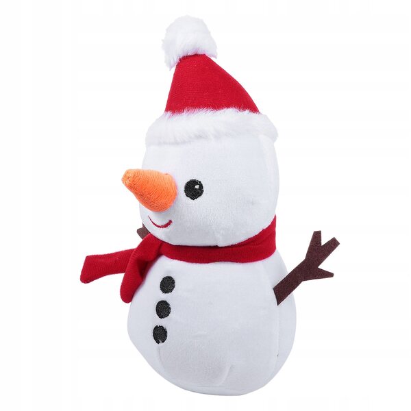 Pupazzo di Neve Plush Bianco Morbido - Giocattolo e Decorazione Natalizia